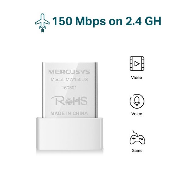 Mrežna oprema, Adapteri, AP i ruteri - MERCUSYS MW150US N150Mb/s NANO WIFI USB ADAPTER 2.4GHz - Avalon ltd