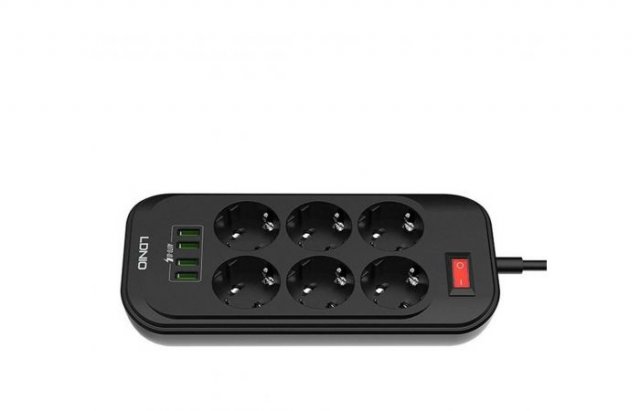 Kablovi, adapteri i punjači - LDNIO SW6403 KABL NAPONSKI PRODUZNI 6x SUKO + 4x USB 2m CRNI - Avalon ltd