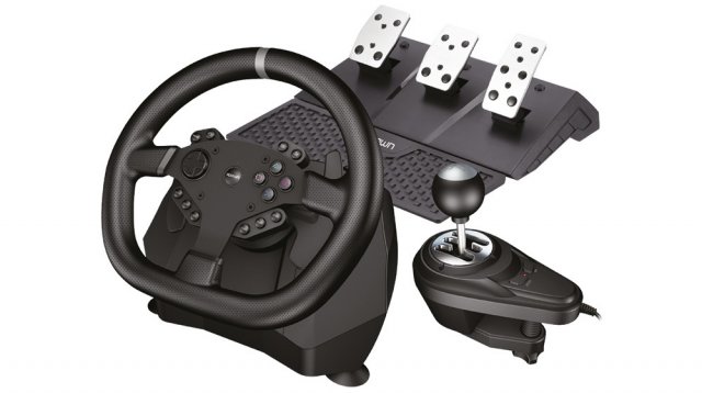 Gaming konzole i oprema - SPAWN MOMENTUM PRO RACING WHEEL ŽIČANI TRKAČKI VOLAN DIZAJNIRAN ZA PS3, PC, XBOX ONE, XBOX SERIES X XBOX SERIES S PEDALE + MENJAC DVOSTRUKI MOTORI SA VIBRACIOM CRNI - Avalon ltd