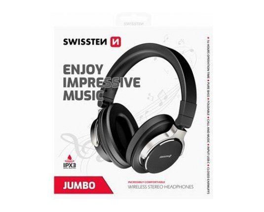 Računarske periferije i oprema - SWISSTEN JUMBO WIRELESS STEREO BLUETOOTH BLACK SLUSALICE - Avalon ltd