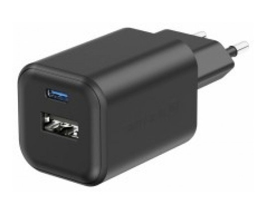 Kablovi, adapteri i punjači - Travel Charger GaN 1xUSB-C 45W PD +1xUSB-A 18W QC Black - Avalon ltd