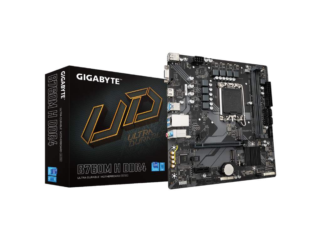 Računarske komponente - GIGABYTE INTEL MB B760M H DDR4 1.0, 2*DDR4 3200MHz, 2*PCIe 4.0 x4 M.2, RAID, HDMI/VGA,LGA 1700 - Avalon ltd