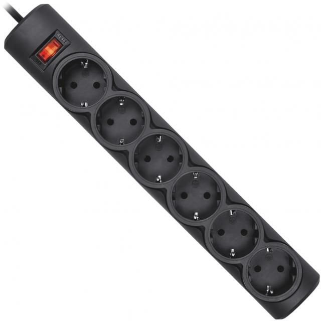 Kablovi, adapteri i punjači - PRODUZNI KABAL DFS 153, SURGE PROTECT, 3M, BLACK, 6 OUTLETS - Avalon ltd