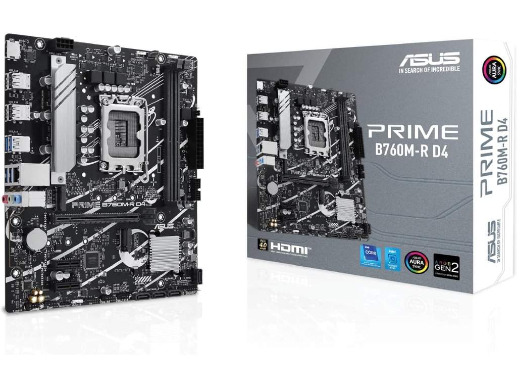 Računarske komponente - ASUS INTEL MB PRIME B760M-R D4, 2*DDR4 5333MHz(OC), 2*PCIe 4.0 M.2, RAID, HDMI, LGA 1700 - Avalon ltd