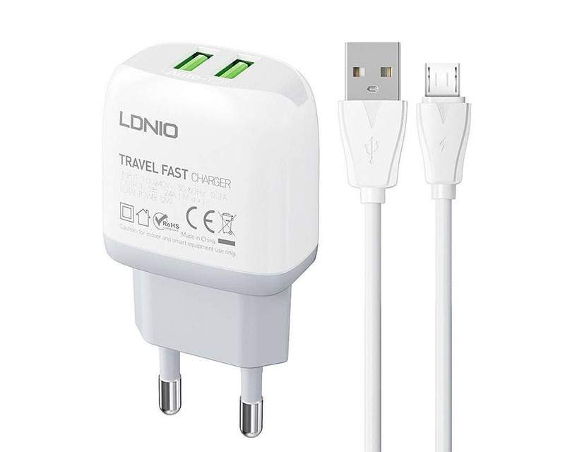 Kablovi, adapteri i punjači - A2219 QC3.0 12W 2x USB A punjac + kabl Micro - Avalon ltd