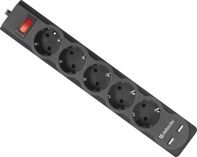 Kablovi, adapteri i punjači - PRODUZNI KABAL DFS 751, SURGE PROTECT, 1.8M, 2XUSB, 2.1A,  5 OUTLETS - Avalon ltd