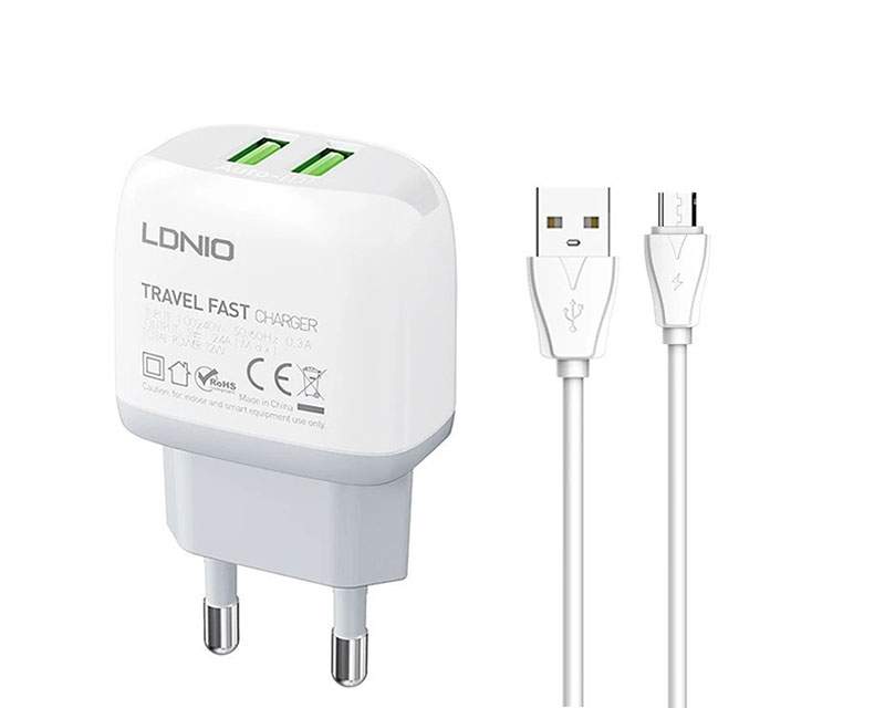 Kablovi, adapteri i punjači - Q229 USB/Tip C QC3.0 20W punjac + kabl Micro - Avalon ltd