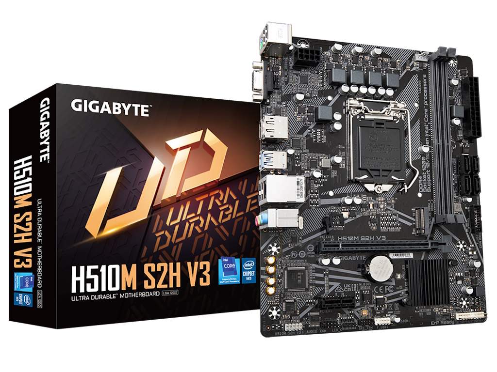 Računarske komponente - GIGABYTE INTEL MB H510M S2H V3, 2*DDR4 3200MHz, 1*PCIe 3.0 x4, RAID, DP/HDMI/VGA, LGA 1200 - Avalon ltd