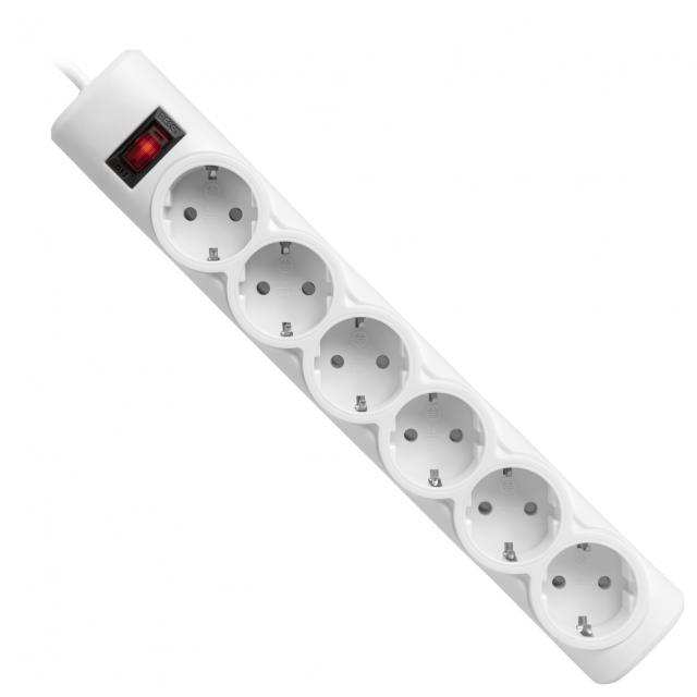 Kablovi, adapteri i punjači - PRODUZNI KABAL DFS 155, SURGE PROTECT, 3M, WHITE, 6 OUTLETS - Avalon ltd