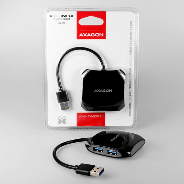 Računarske periferije i oprema - USB HUB AXA HUE-S1B 4x USB 3.0 BLACK HUB - Avalon ltd